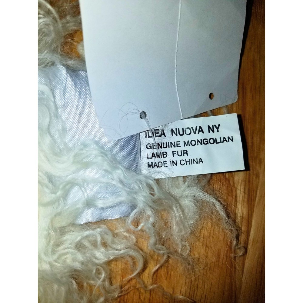 Idea Nuova NY Genuine Mongolian Lamb Fur Ivory Cream Boa Scarf - Picture 4 of 6